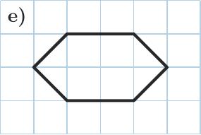 {Desenează un hexagon așezat pe orizontală. Laturile de sus și de jos au 2 pătrățele, iar vârfurile laterale sunt la o distanță de 1 pătrățel în exterior față de capetele acestor laturi, la nivelul de mijloc (înălțime totală de 2 pătrățele).}